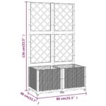 Jardinière avec treillis Blanc 80x40x136 cm PP – Image 6
