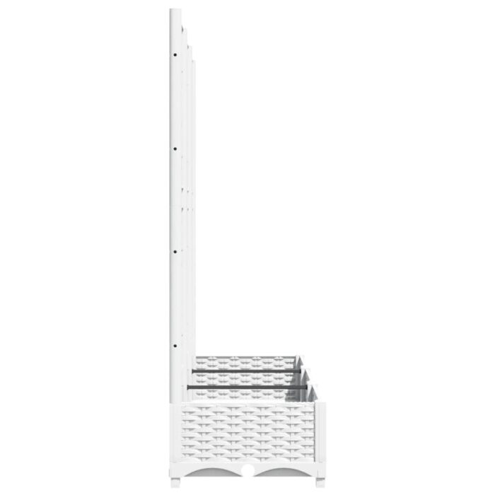 Jardinière avec treillis Blanc 120x40x121,5 cm PP – Image 3