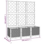 Jardinière avec treillis Blanc 120x40x136 cm PP – Image 6