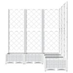 Jardinière avec treillis Blanc 120x120x121,5 cm PP – Image 3