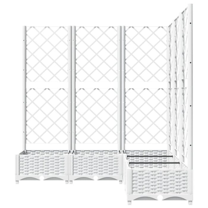 Jardinière avec treillis Blanc 120x120x121,5 cm PP – Image 3