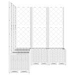 Jardinière avec treillis Blanc 120x120x136 cm PP – Image 2