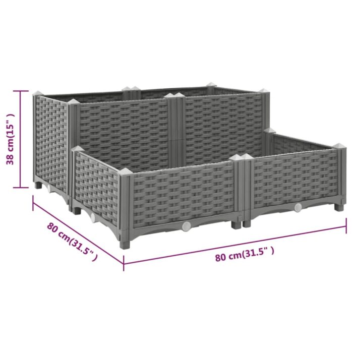 Lit surélevé 80x80x38 cm Polypropylène – Image 4