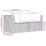 Canapés d'angle de jardin et coussins2pcs marron résine tressée – Image 7