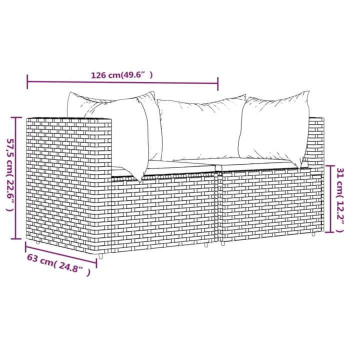VXL8720845672461_g_en_hd_7.jpg Canapés d'angle de jardin et coussins2pcs marron résine tressée – Image 7