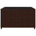 Salon de jardin 3 pcs avec coussins marron résine tressée – Image 6