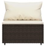 Salon de jardin 4 pcs avec coussins Marron Résine tressée – Image 5