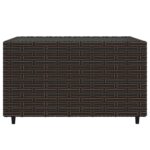 Salon de jardin 4 pcs avec coussins Marron Résine tressée – Image 7