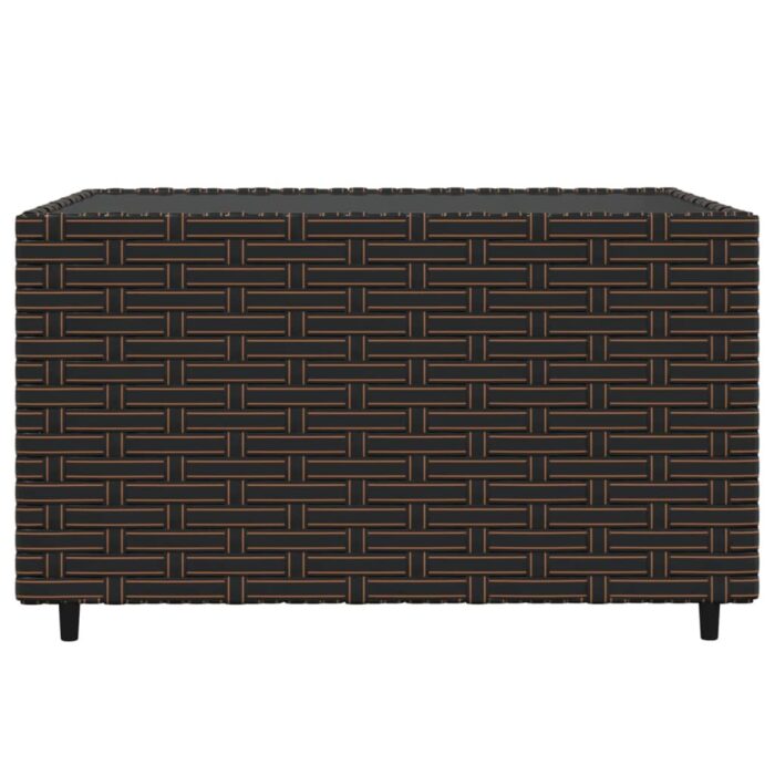 Salon de jardin 4 pcs avec coussins Marron Résine tressée – Image 7
