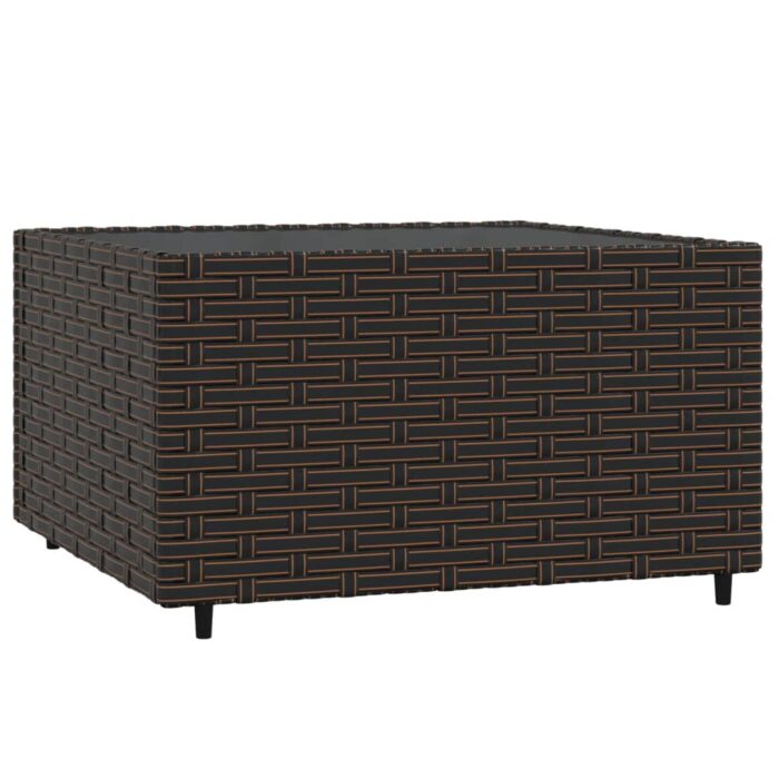 Salon de jardin 4 pcs avec coussins Marron Résine tressée – Image 6