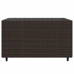 Salon de jardin 4 pcs avec coussins Marron Résine tressée – Image 7