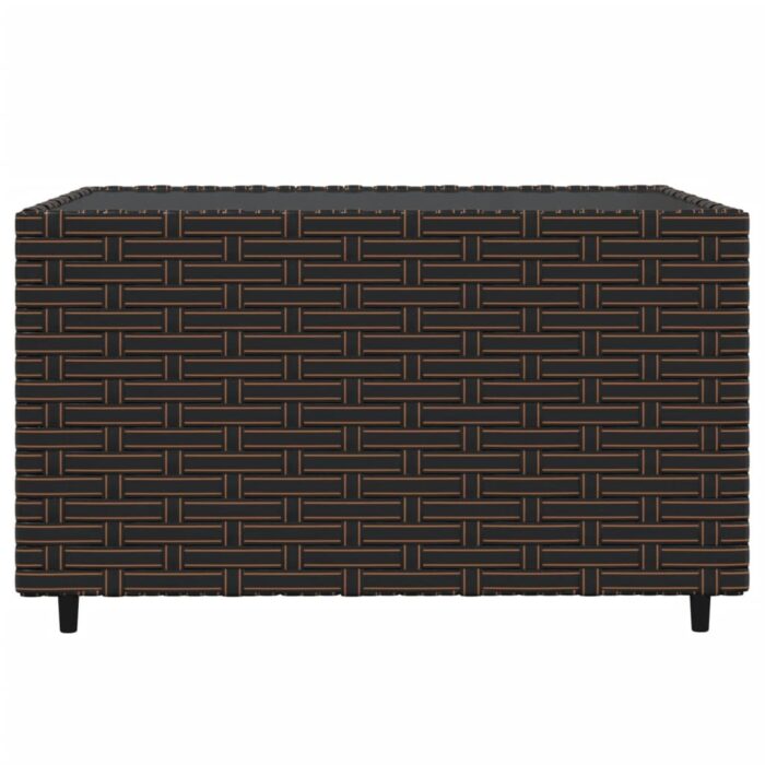 Salon de jardin 4 pcs avec coussins Marron Résine tressée – Image 7