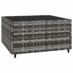 Salon de jardin 3 pcs avec coussins Gris Résine tressée – Image 5
