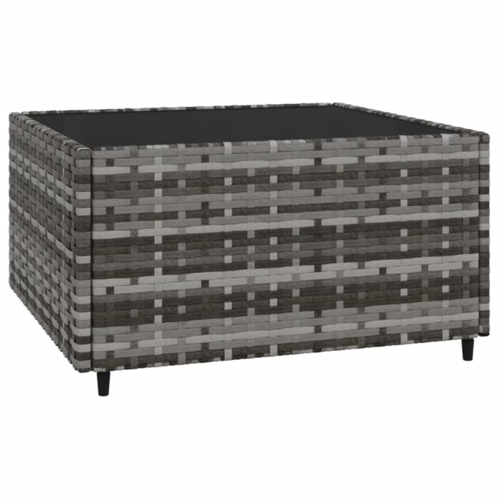 Salon de jardin 3 pcs avec coussins Gris Résine tressée – Image 5