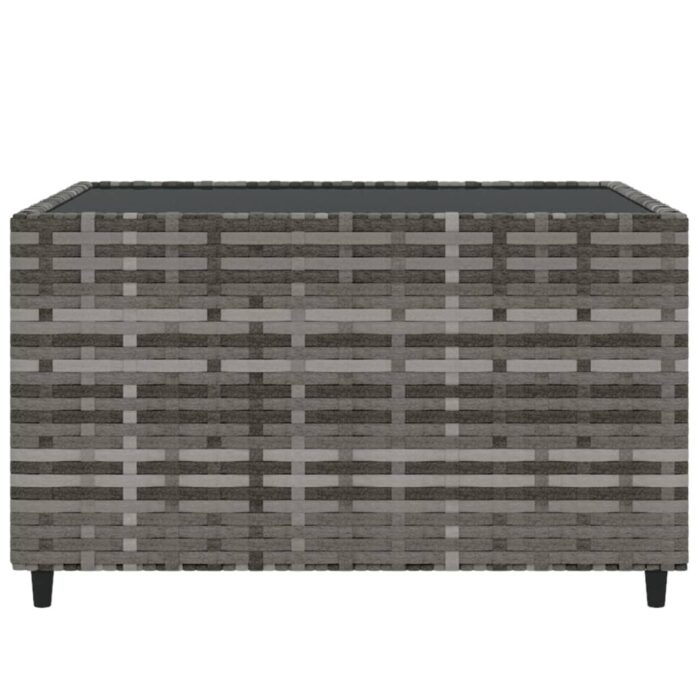 Salon de jardin 4 pcs avec coussins Gris Résine tressée – Image 7