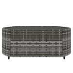 Salon de jardin 3 pcs avec coussins Gris Résine tressée – Image 6