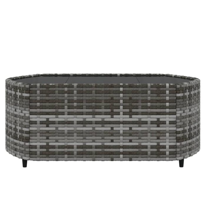 Salon de jardin 3 pcs avec coussins Gris Résine tressée – Image 6