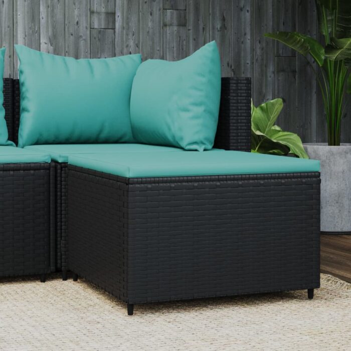 VXL8720845673048_m_en_hd_1.jpg Repose-pied de jardin avec coussin noir résine tressée – Image 1