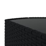 Salon de jardin 3 pcs avec coussins Noir Résine tressée – Image 7