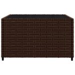 Salon de jardin 3 pcs avec coussins marron résine tressée – Image 5