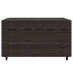 Salon de jardin 4 pcs avec coussins Marron Résine tressée – Image 7