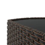 Salon de jardin 3 pcs avec coussins marron résine tressée – Image 7