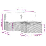 Salon de jardin 3 pcs avec coussins marron résine tressée – Image 7