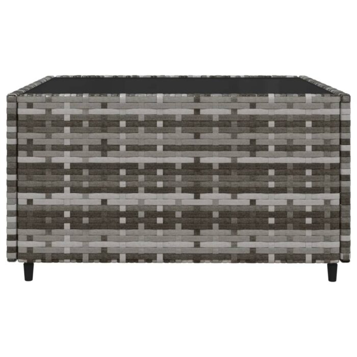 Salon de jardin 3 pcs avec coussins Gris Résine tressée – Image 6