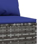 Canapés centraux de jardin et coussins 2pcs Gris Résine tressée – Image 4