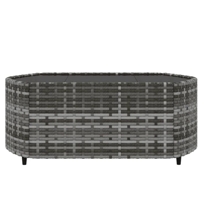 Salon de jardin 3 pcs avec coussins Gris Résine tressée – Image 6