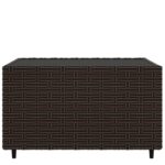 Table basse de jardin carré marron 50x50x30 cm résine tressée – Image 2