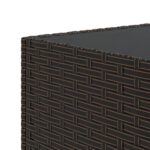 Table basse de jardin carré marron 50x50x30 cm résine tressée – Image 3