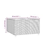 Table basse de jardin carré marron 50x50x30 cm résine tressée – Image 4