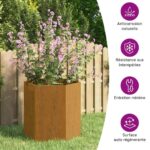 Jardinière Rouillé 40x40x45 cm Acier corten – Image 8