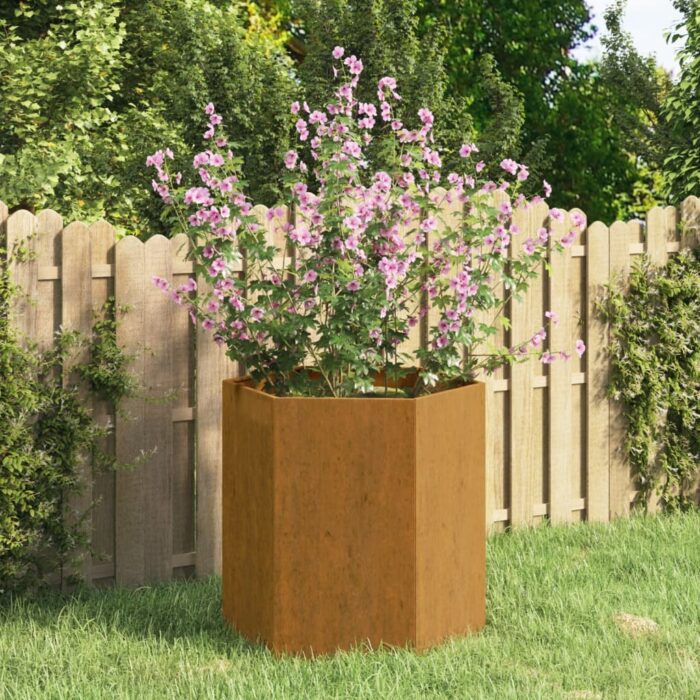 Jardinière Rouillé 40x40x45 cm Acier corten – Image 1