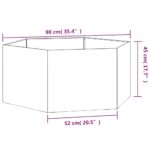 Jardinière Rouillé 90x90x45 cm Acier corten – Image 7