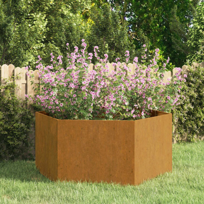 Jardinière Rouillé 90x90x45 cm Acier corten – Image 1