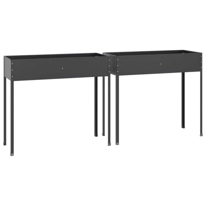 Jardinières 2 pcs Anthracite Acier galvanisé – Image 2