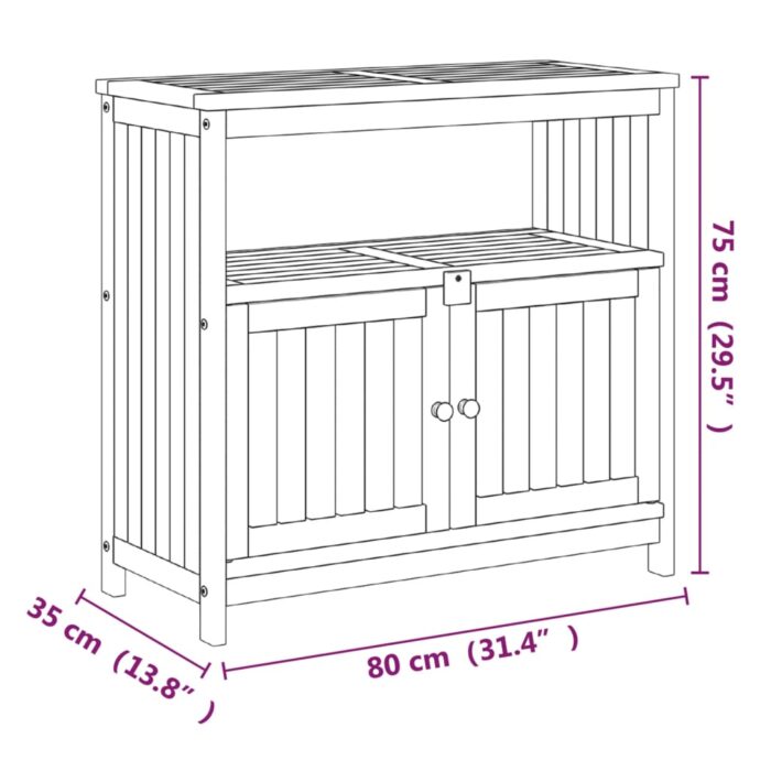 Table console de jardin 80x35x75 cm bois massif d'acacia – Image 5