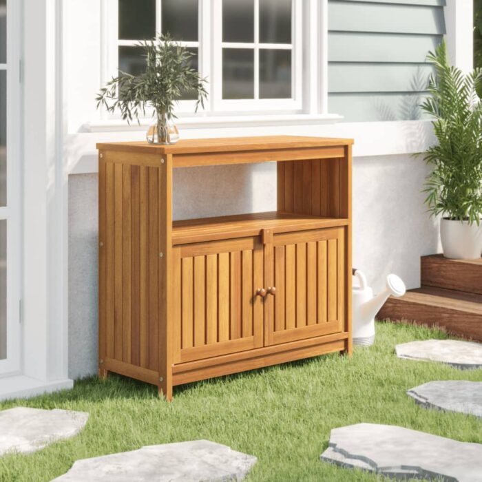 Table console de jardin 80x35x75 cm bois massif d'acacia – Image 1