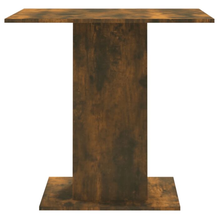 Table à dîner Chêne fumé 80x80x75 cm Bois d'ingénierie – Image 3