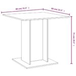Table à dîner Sonoma gris 80x80x75 cm Bois d'ingénierie – Image 5