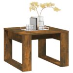 Table d'appoint Chêne fumé 50x50x35 cm Bois d'ingénierie – Image 2