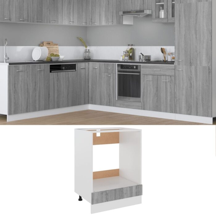 Armoire à four Sonoma gris 60x46x81,5 cm Bois d'ingénierie – Image 1
