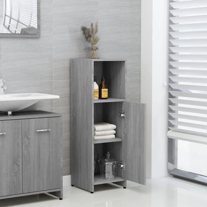 Armoire de bain Sonoma gris 30x30x95 cm Bois d'ingénierie – Image 2
