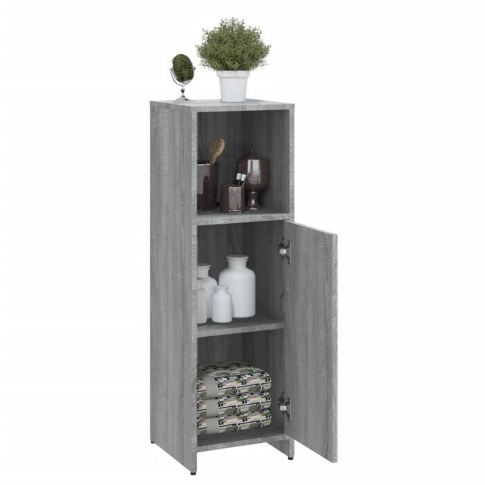 Armoire de bain Sonoma gris 30x30x95 cm Bois d'ingénierie – Image 3