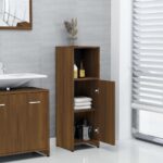 Armoire de bain Chêne marron 30x30x95 cm Bois d'ingénierie – Image 2