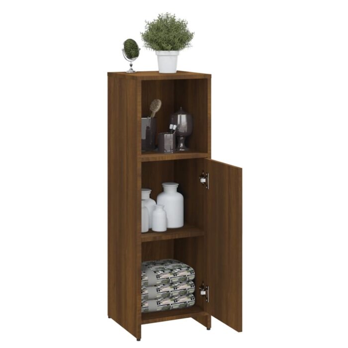 Armoire de bain Chêne marron 30x30x95 cm Bois d'ingénierie – Image 3