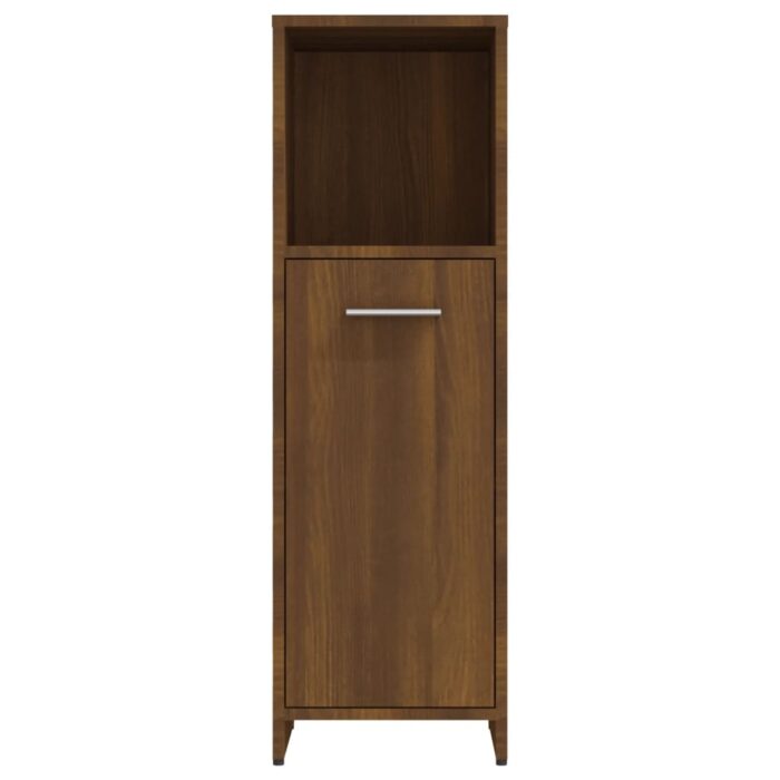 Armoire de bain Chêne marron 30x30x95 cm Bois d'ingénierie – Image 4