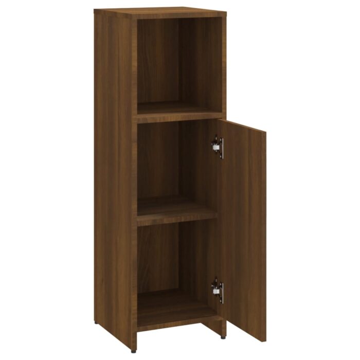 Armoire de bain Chêne marron 30x30x95 cm Bois d'ingénierie – Image 6